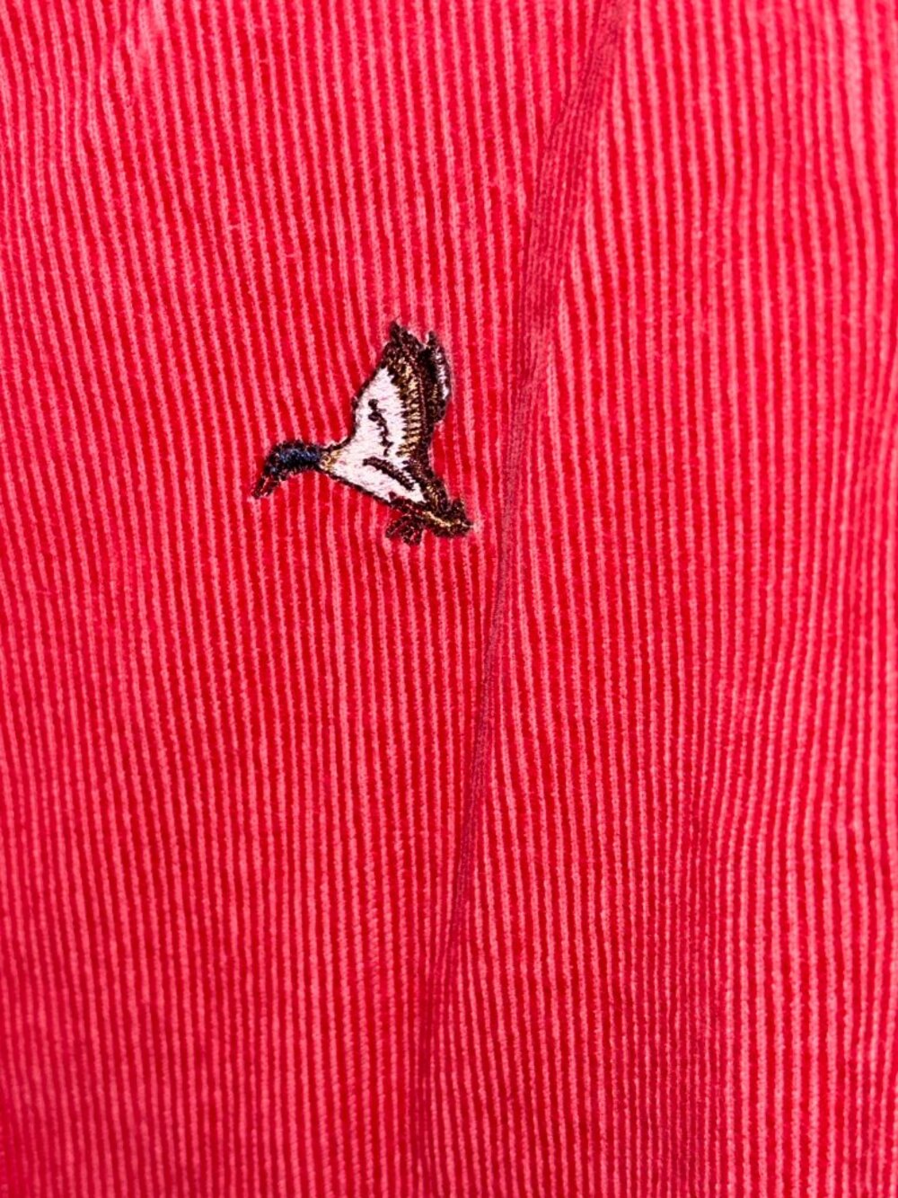 Women's VINTAGE L.L. Bean Mallard Duck Embroidered Corduroy Pant Salmon size 12T - Picture 7 of 16
